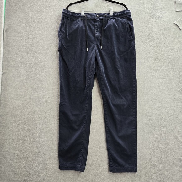 BOSS Hugo Men Pants 36/32 Blue Button Tapered Fit 29" Inseam - Picture 1 of 13